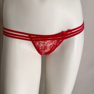 Next Generation red sheer floral panty M